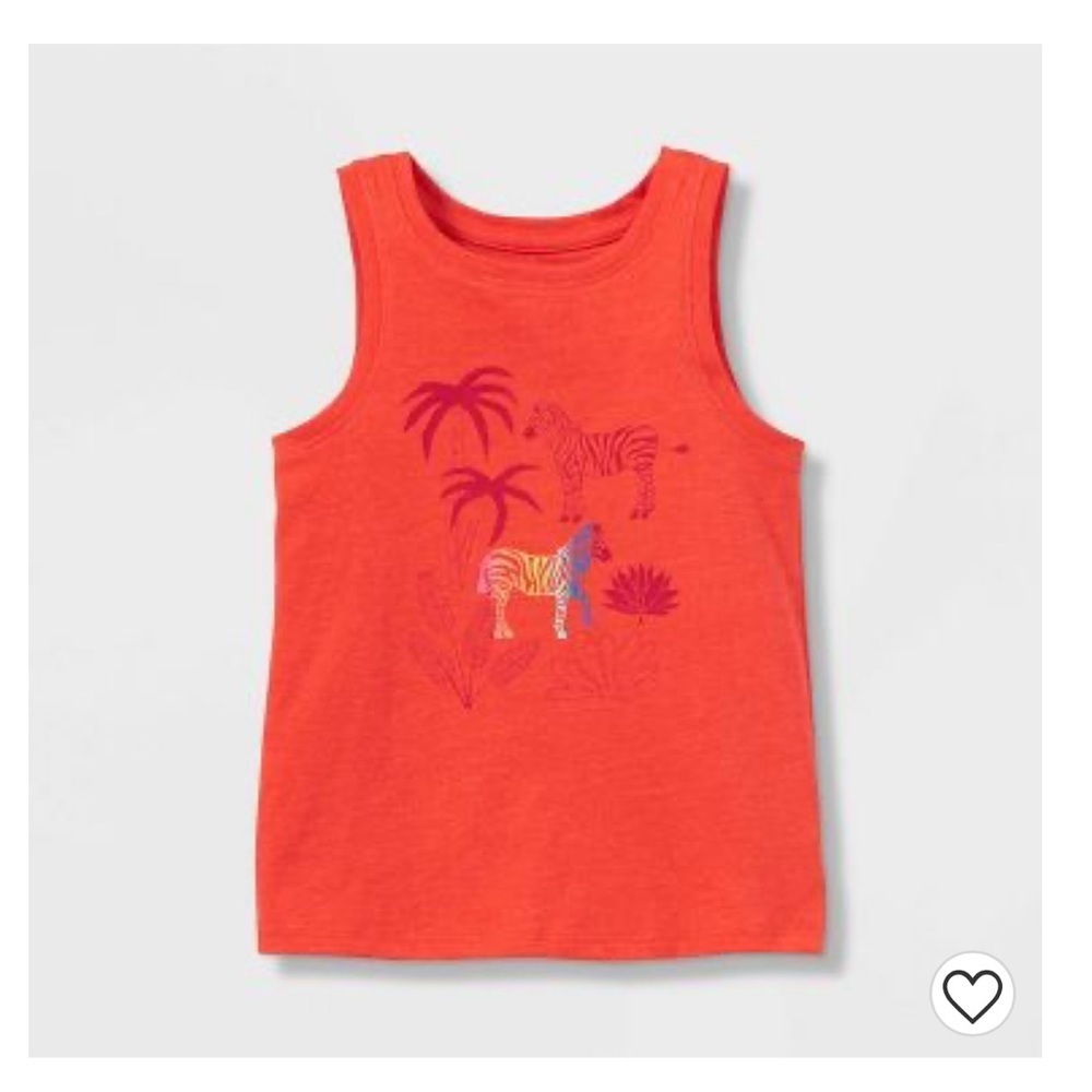 Toddler Girls’ Rainbow Zebra Knit Graphic Tank Top - Cat&Jack Orange‎